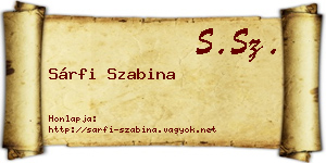 Sárfi Szabina névjegykártya